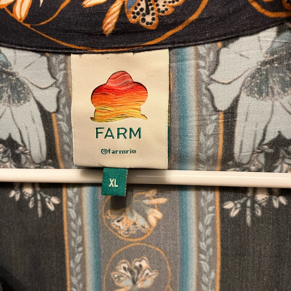 FARM Rio Navy Blue Teal and Orange Floral Mini Dress - Picture 6 of 7